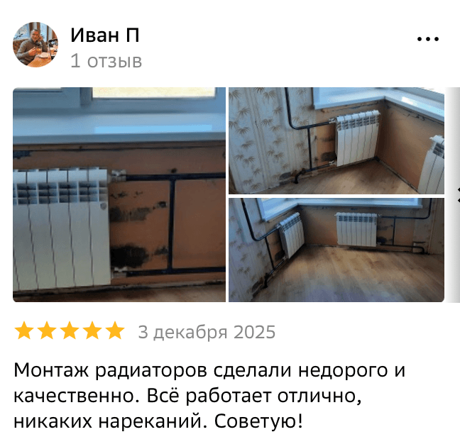 Отзыв Иван П. — скриншот Яндекс.Карт